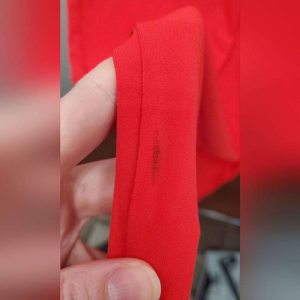 Calvin Klein Red Cowl Neck Maxi Dress with Gold Belt - Picture 4 of 6